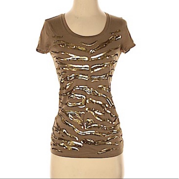 Ann Taylor Tops - Ann Taylor short sleeve shirt w/ animal print sequins. Like new.